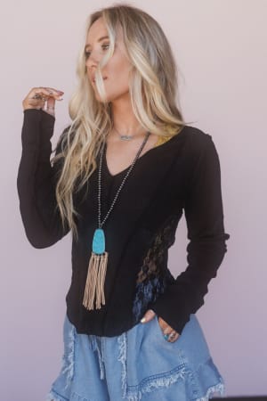 Caia Long Sleeve Lace Top: undefined