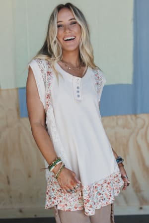 Sunlit Blooms Floral Top: undefined