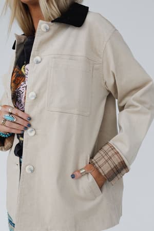 leni-plaid-corduroy-coat-beige/Beige