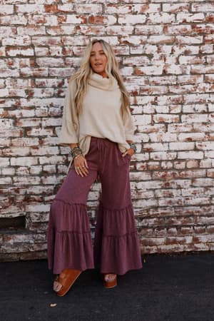 milla-ruffled-wide-leg-pants-burgundy/Burgundy