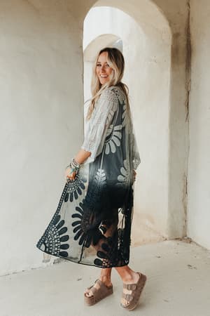 poolside-ombre-lace-kimono-black/Black