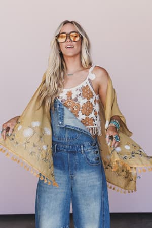 secret-meadow-embroidered-kimono-mustard/Yellow