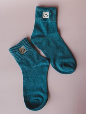 Softy Smile Socks: softy-smile-socks-teal/Teal
