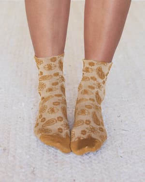 Walking On Roes Socks - Mustard OS / Mustard