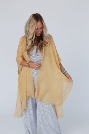 harkin-sequin-border-kimono-mustard/Mustard