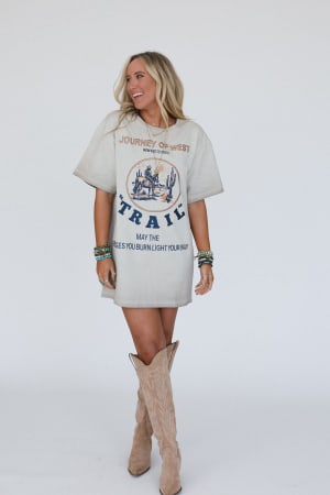 Light The Way Graphic Tee Dress: undefined