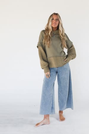 moonrise-layered-sweater-top-olive/Olive