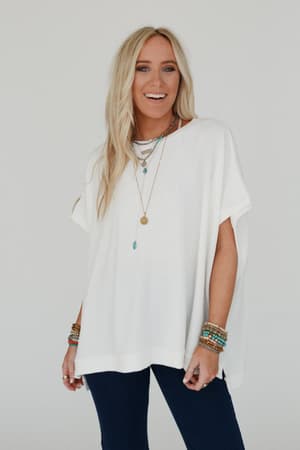 The Nest Moon Glow Texture Knit Top: undefined