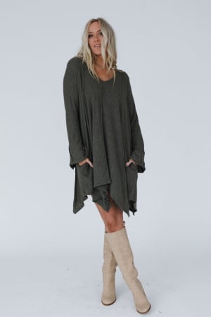 golden-hour-long-bell-sleeve-tunic-dress-olive/Olive