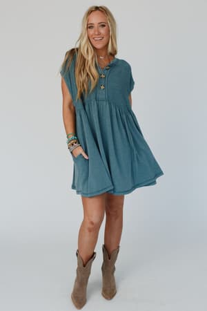 sweet-nothings-baby-doll-dress-teal/Teal