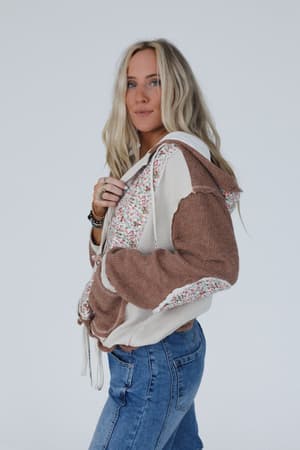 leighton-button-up-floral-shacket-chocolate/Chocolate