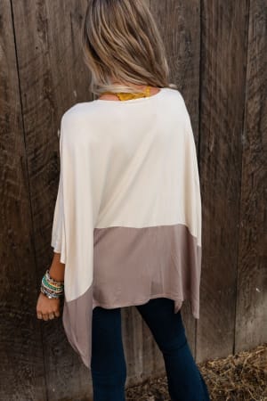 coffee-sunsets-v-neck-top-cream-brown/Cream Mocha