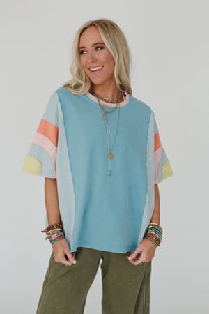way-back-color-block-top-blue/Blue