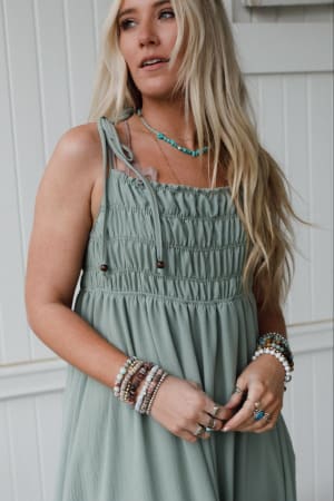 The Nest Bohemian Grace Maxi Dress in Sage from Three Bird Nest