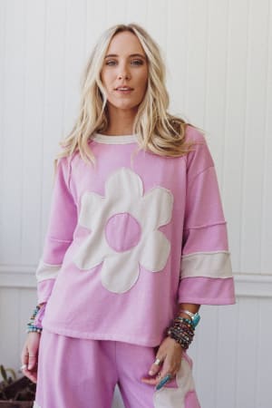 Drift Path Flower Patched Top: undefined