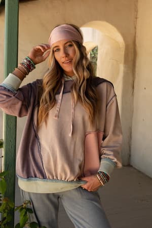 Peace Out Boho Hoodie in Blue from Three Bird Nest