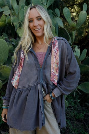 Annie Zip Up Hoodie Shacket: undefined