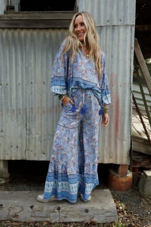 the-nest-lani-wide-leg-pants-blue-border-print/Blue Multi