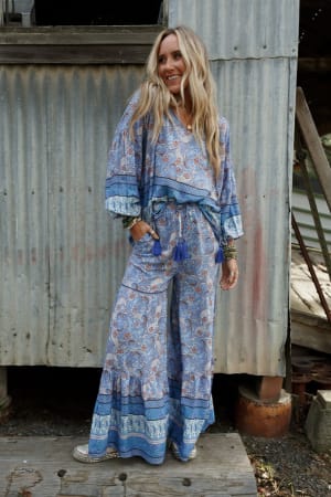 the-nest-lani-wide-leg-pants-blue-border-print/Blue Multi