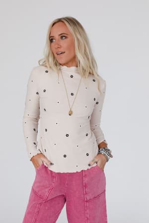 Briana Mock Neck Top: undefined