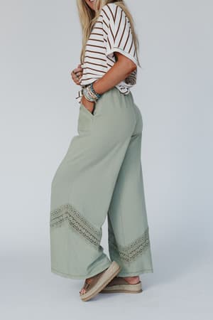 lyrical-wide-leg-pants-green/Green