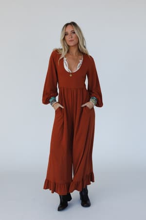 best-intentions-long-sleeve-jumpsuit-metal-rust/Rust