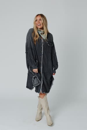 ophelia-oversized-denim-dress-black-denim/Black Denim