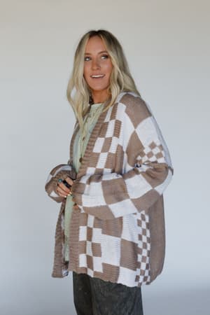 Archer Checkered Cardigan: undefined