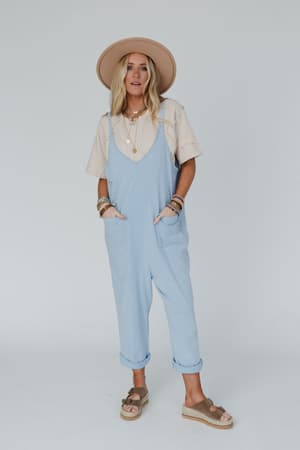 mitzy-v-neck-jumpsuit-blue/Blue