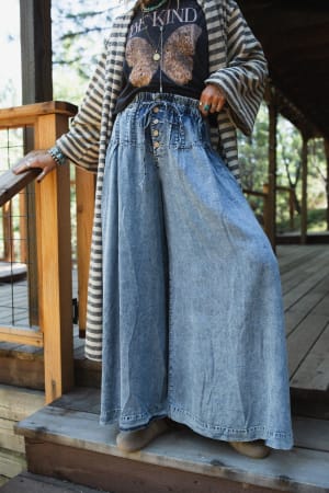 Retro Groove Wide Leg Pants: undefined
