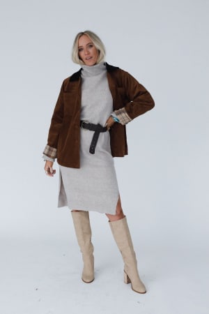 leni-plaid-corduroy-coat-camel/Camel