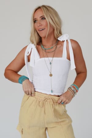 to-the-city-tie-shoulder-top-white/White