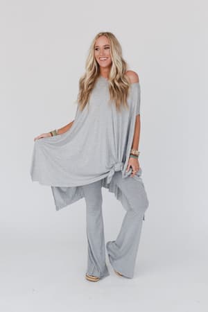 wren-tunic-and-cher-flare-set-heather-gray/Heather Gray