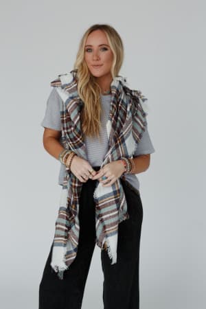 plaid-blanket-scarf-mint/Mint