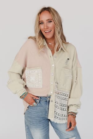 Way Home Patch Detail Shacket: undefined