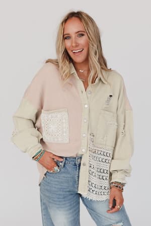 Way Home Patch Detail Shacket: undefined