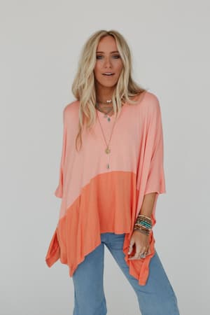 The Nest Coffee Sunsets V Neck Top: undefined