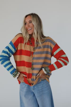 dulcie-striped-sweater-camel/Camel