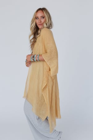 harkin-sequin-border-kimono-mustard/Mustard