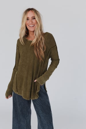 Cant Miss Thermal Knit Top: undefined