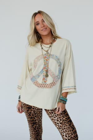 Josephine Peace Patchwork Top: undefined