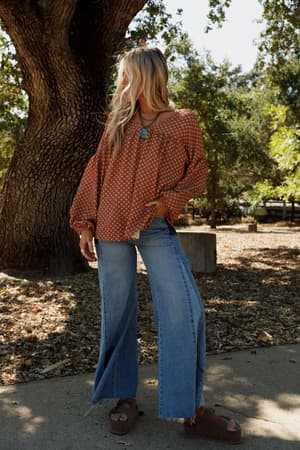 kendrix-printed-top-ginger/Ginger