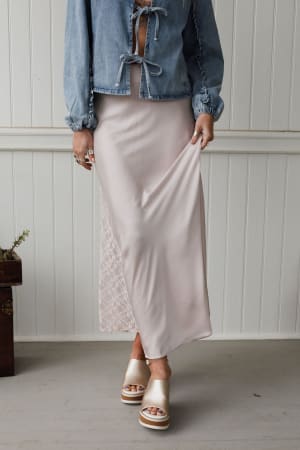 Satin Starlight Lace Skirt: undefined