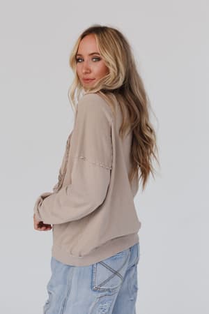 jenny-floral-peace-sign-pullover-top-mocha/Mocha