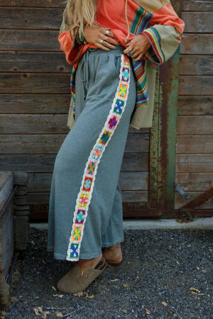 love-seeker-crochet-panel-pants-olive/Olive