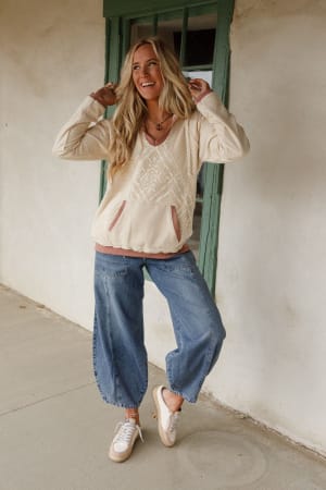 Lennon Crochet Hooded Top: undefined