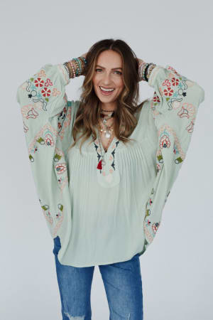 frida-embroidered-dolman-sleeve-top-mint-blue/Mint