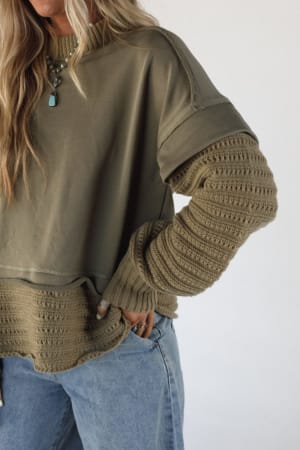 moonrise-layered-sweater-top-olive/Olive