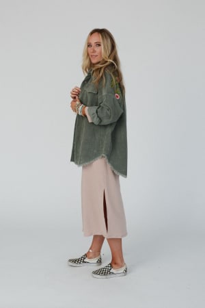 gardener-embroidered-button-down-top-olive/Olive