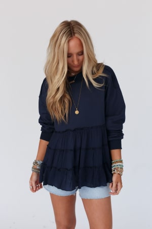 madeira-tiered-babydoll-top-navy/Navy